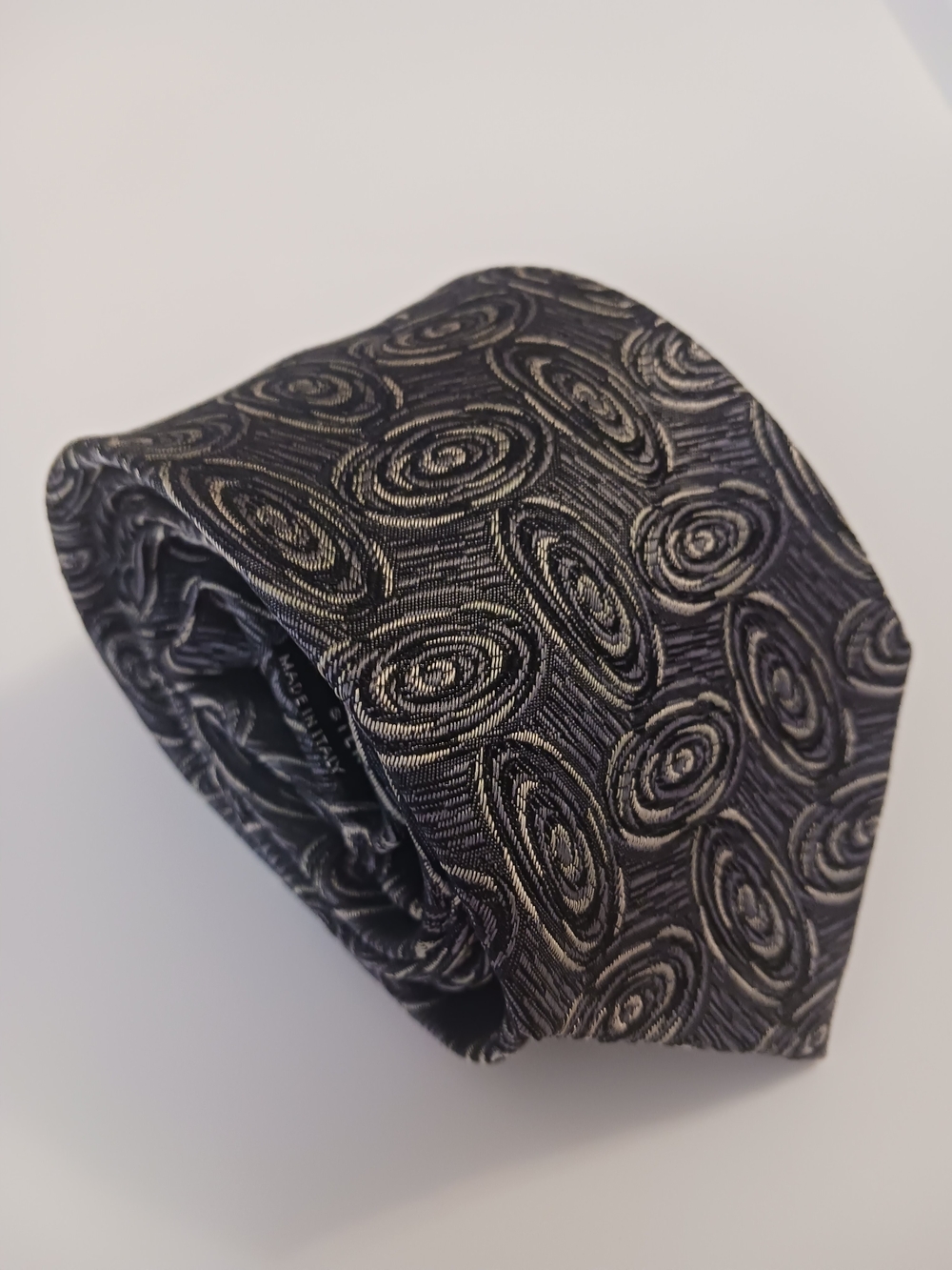 Missoni Men's Silk Necktie Designer Italy Grey Silver Abstract Geometric